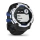Смарт-годинник Garmin Instinct 3 (50 мм) Solar білий камінь/чорний/синя блискавка