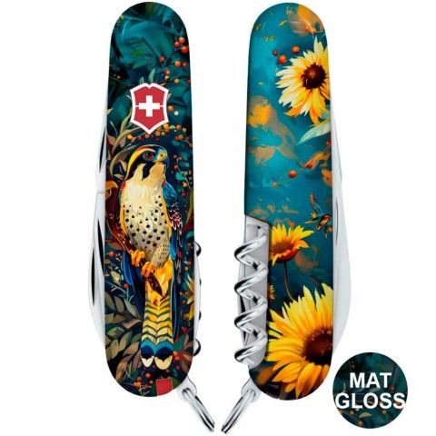 Ніж Victorinox Camper Ukraine 91мм,13функ ,Величний Сокіл