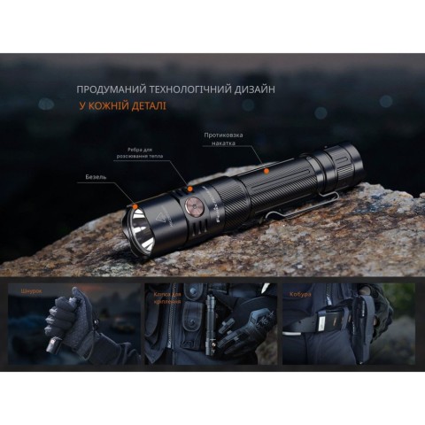 Ліхтар тактичний ручний Fenix PD35R ACE LED 2000 лм + наключний ліхтар CL01 (чорний)  | Лімітована серія