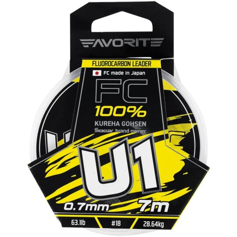 Флюорокарбон Favorite U1 FC 7m #18/0.70mm 63.1lb/28.64kg