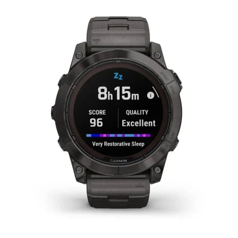 Смарт-годинник Garmin fenix 7X Pro Sapphire Solar Edition карбоново-сірий титановий DLC з титановим вентильованим браслетом