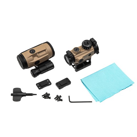 Комплект Sig Optics колiматор ROMEO-MSR 2 MOA та магнiфер JULIET3-MICRO 3X22MM  FDE