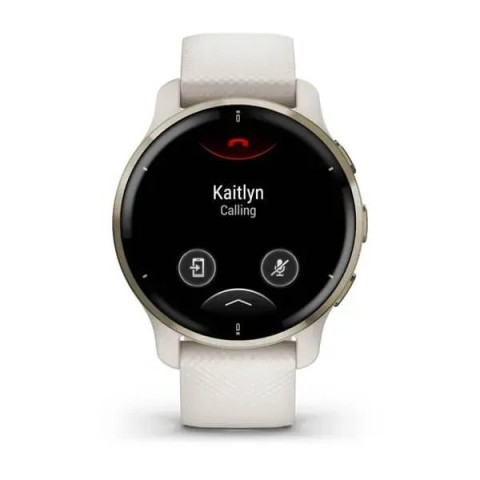 Смарт-годинник Garmin Venu 2 Plus айворі з кремово-золотистим безелем і силіконовим ремінцем