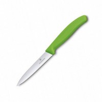 Кухонний ніж Victorinox SwissClassic Paring лезо 10см хвил. з зел. ручкою