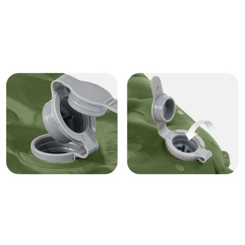 Матрац туристичний надувний одномісний  Naturehike CNK2450WS014, надлегкий, 186х58х8 см, зелений із мішком для надування