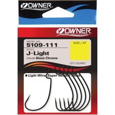 Крючок Owner J-Light 5109 Worm Hook #4 (6 шт/уп)