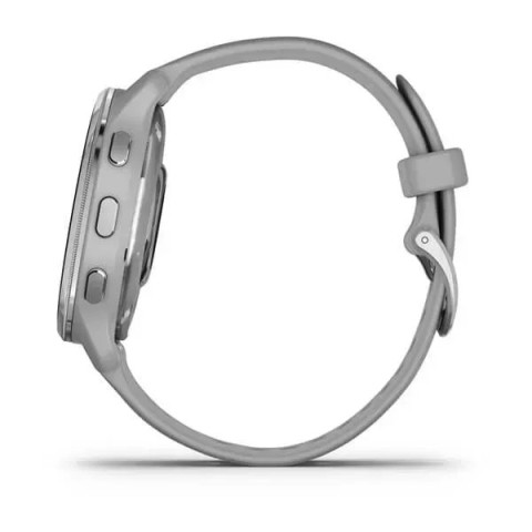 Смарт-годинник Garmin Venu 2 Plus сірий зі сріблястим безелем і силіконовим ремінцем