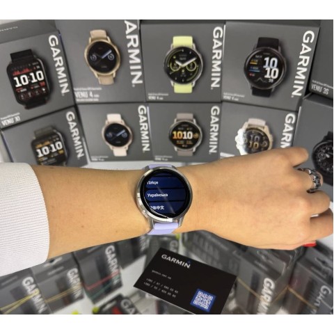 Спортивний годинник Garmin Venu 4 41мм Silver Periwinkle із силіконовим ремінцем 010-03013-01