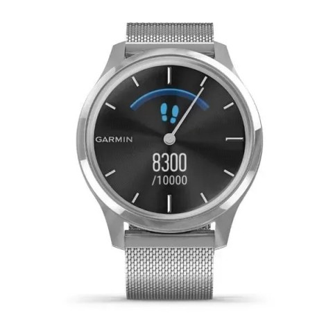Смарт-годинник Garmin vivomove Luxe зі сріблястими корпусом та ремінцем