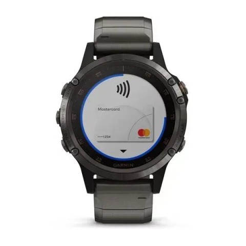Смарт-годинник Garmin fenix 5 Plus Sapphire сірий титановий DLC з титановим ремінцем