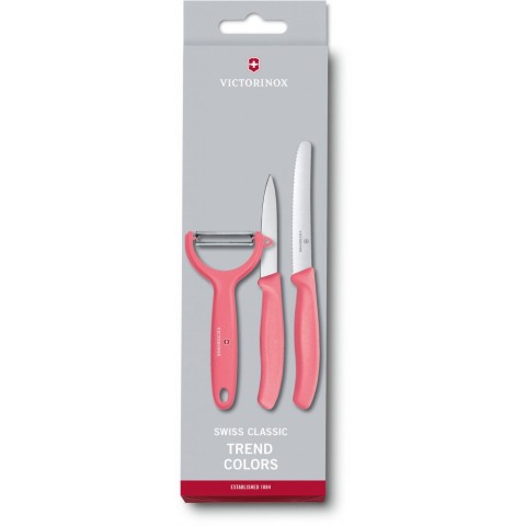 Набір кухонний Victorinox SwissClassic Paring Set 3шт з св.помар. ручкою (2 ножа, овощечистка Universal) у подар.упак.