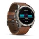 Смарт-часы Garmin fenix 8 AMOLED (51 мм) Sapphire титановый с каштановым кожаным ремешком