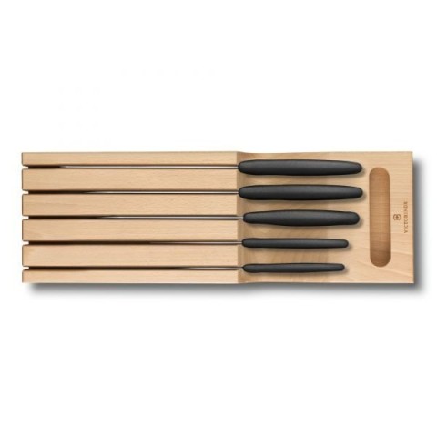 Набір кухонний Victorinox SwissClassic In-Drawer 5шт з чорн. ручкою з підставкою (5 ножів)
