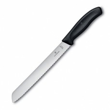 Кухонний ніж Victorinox SwissClassic Bread лезо 21см хвил. для хліба з чорн. ручкою (блістер)