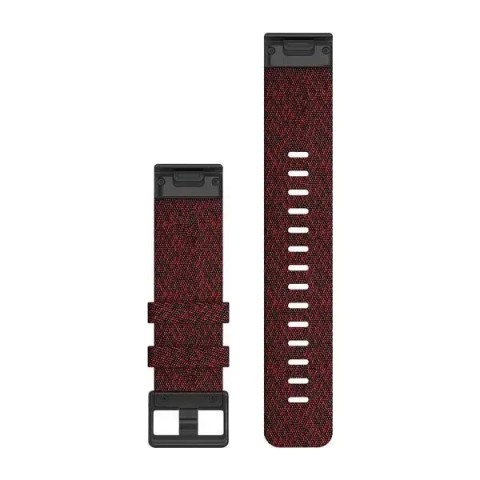 Ремінці для годинника Garmin QuickFit 22 нейлонові, чорно-червоні