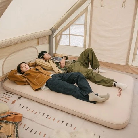 Килимок самонадувний двомісний з подушкою Naturehike NH18Q010-D, 25 мм, блакитний