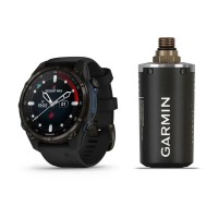 Смарт-часы Garmin Descent Mk3i (43 мм) карбоново-серые DLC титановые с черным силиконовым ремешком и Descent T2 Transceiver