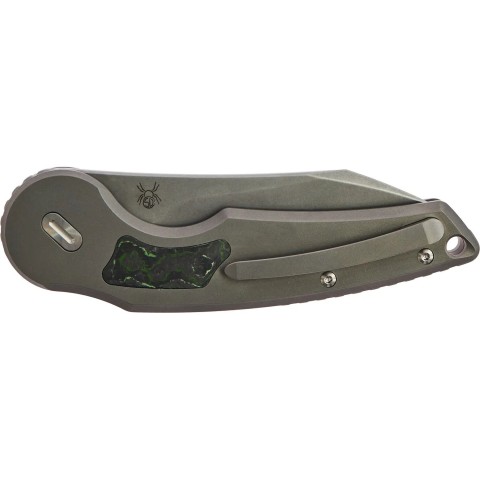 Нож Fox Jupiter Black Blade Titanium, Bead blasted Titanium + Jungle Wear carbon fiber i ц:gray/green