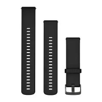 Швидкозмінні ремінці для смарт-годинника Garmin (22 мм) силіконові, чорні з фурнітурою грифельного кольору