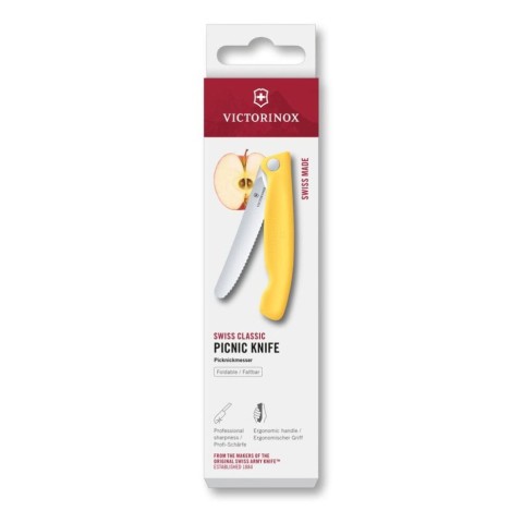 Складаний ніж для пікніка Victorinox Swiss Classic 11см хвил жовт 6.7838.FC1