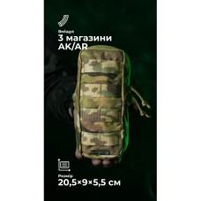 Утилітарний підсумок УП3 “Струнник” (20,5×9×5,5 см | Вертикальний | Мультикам неоригінальний) ТМ Балістика