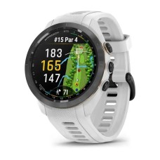 Смарт-годинник Garmin Approach S70 (42 мм) з чорним керамічним безелем та білим ремінцем