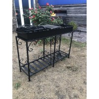 Мангал із дровницею на 20 шампурів 4мм