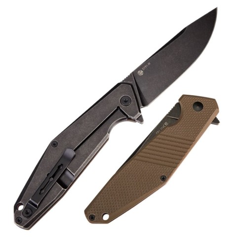 Ніж складаний туристичний Ruike D191-W, (9.2 см) 8Cr13Mov / G10 + steel 420 коричневий