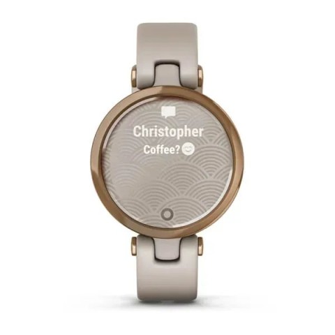 Смарт-часы Garmin Lily Sport с розово-золотистым безелем, светло-песочным корпусом и силиконовым ремешком