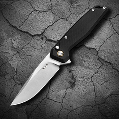 Ніж складаний туристичний Ruike P873-MB, (8.8 см)14C28N / G10 чорний