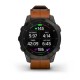 Смарт-годинник Garmin epix Gen 2 Sapphire чорний титановий з каштановим шкіряним ремінцем