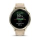 Смарт-годинник Garmin Venu 4 (41 мм) місячне золото з силіконовим ремінцем кольору слонової кістки і пісочним шкіряним