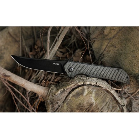 Ніж складаний туристичний Ruike P122-MB, (9.2 см) 14C28N / мікарта коричневий
