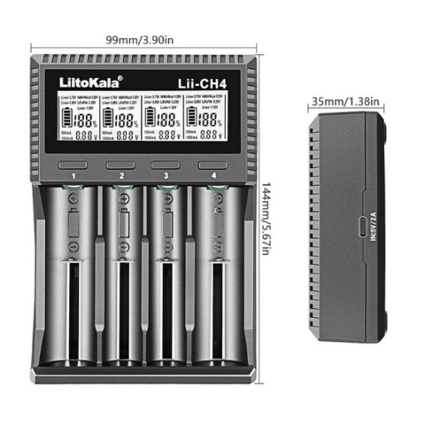 Універсальний  зарядний пристрій LiitoKala Lii-CH4 5V 2A на 4 канали