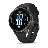 Смарт-годинник Garmin Venu 4 (41 мм) сланцевий з чорним силіконовим ремінцем