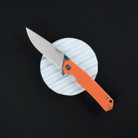 Ніж складаний туристичний Ruike P801-J, (8.6 см) 14C28N /  G10 помаранчевий