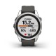 Смарт-часы Garmin fenix 7S Pro Solar Edition серебристые с ремешком графитового цвета
