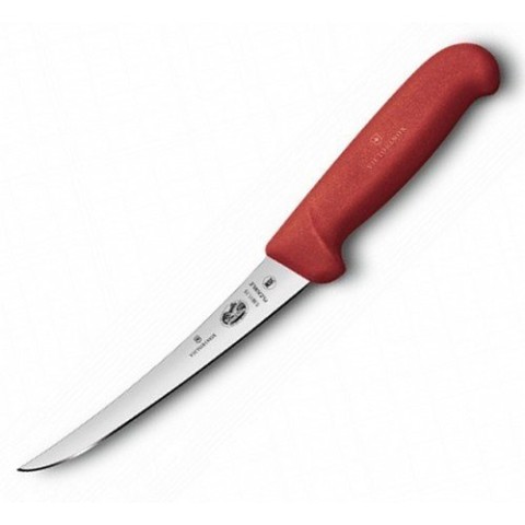 Кухонний ніж Victorinox Fibrox Boning Flex лезо 15см вузьке з черв. ручкою