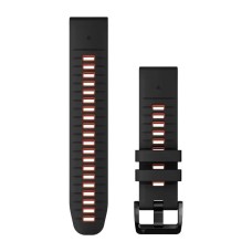 Ремінці для годинника Garmin QuickFit 22 силіконові, чорні/блакитні