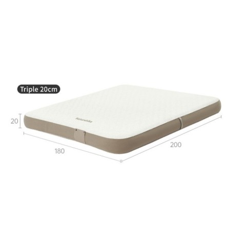 Самонадувний матрац, трьохмісний, із вбудованою помпою Naturehike CNK2450WS040, 250 мм, сірий