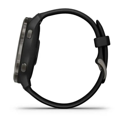 Смарт-часы Garmin Venu 2 черные с черным безелем и кожаным ремешком