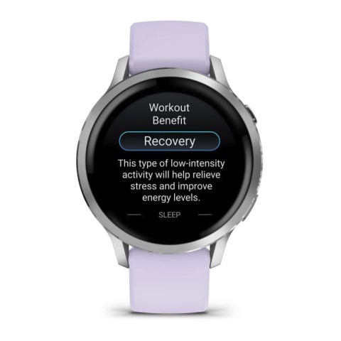 Спортивний годинник Garmin Venu 4 41мм Silver Periwinkle із силіконовим ремінцем 010-03013-01
