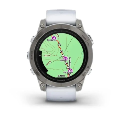 Смарт-годинник Garmin epix Pro Gen 2 Sapphire Edition (47мм) титановий з ремінцем кольору білого каменю
