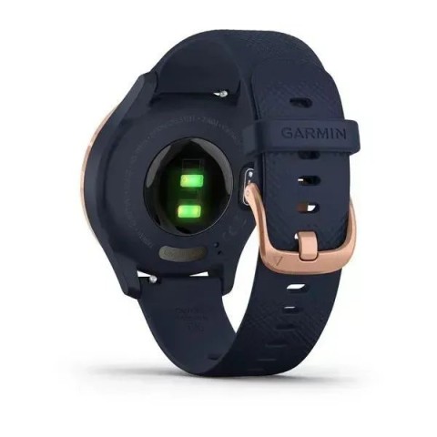 Смарт-часы Garmin vivomove 3S с розово-золотистым безелем и темно-синим ремешком