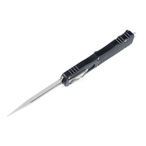 Ніж Microtech Dirac Delta D/E OTF, stonewash клинок, чорне руків'я