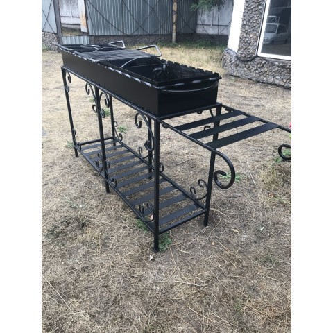 Мангал із дровницею на 20 шампурів 4мм