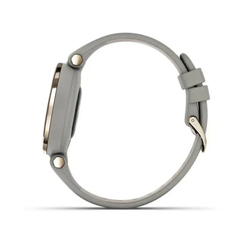 Смарт-годинник Garmin Lily Classic з кремово-золотистим безелем, сірим корпусом та італійським шкіряним ремінцем