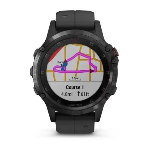 Смарт-часы Garmin fenix 5 Plus Sapphire черные с черным ремешком