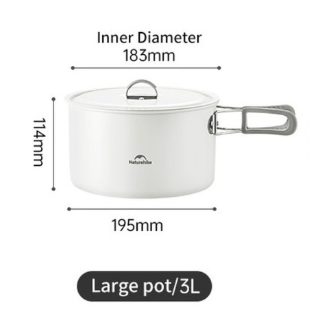 Каструля із керамічним антипригарним покриттям Naturehike CNK2450CF013, 3 л, алюміній