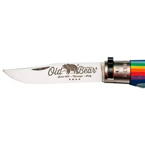 Ніж Old Bear Rainbow L, 420 steel, wood handle,, rainbow